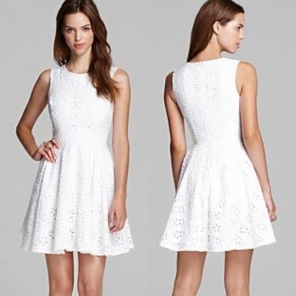 Cynthia Steffe Hailey Floral Eyelet Dress White, Size 6